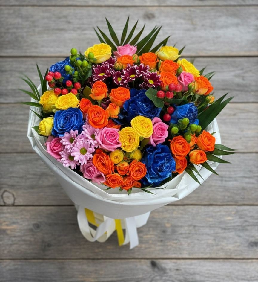 Букет цветов из: Розы и Хризантемы в Воронежском