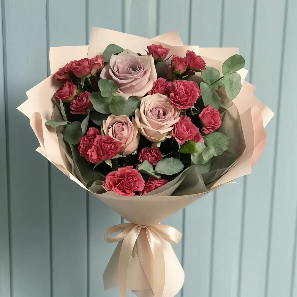 Букет цветов из: Гвоздики и Розы в Воронежском