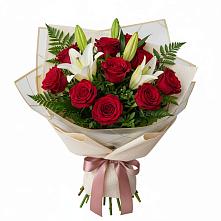 Букет цветов из:  Лилии и Розы в Воронежском