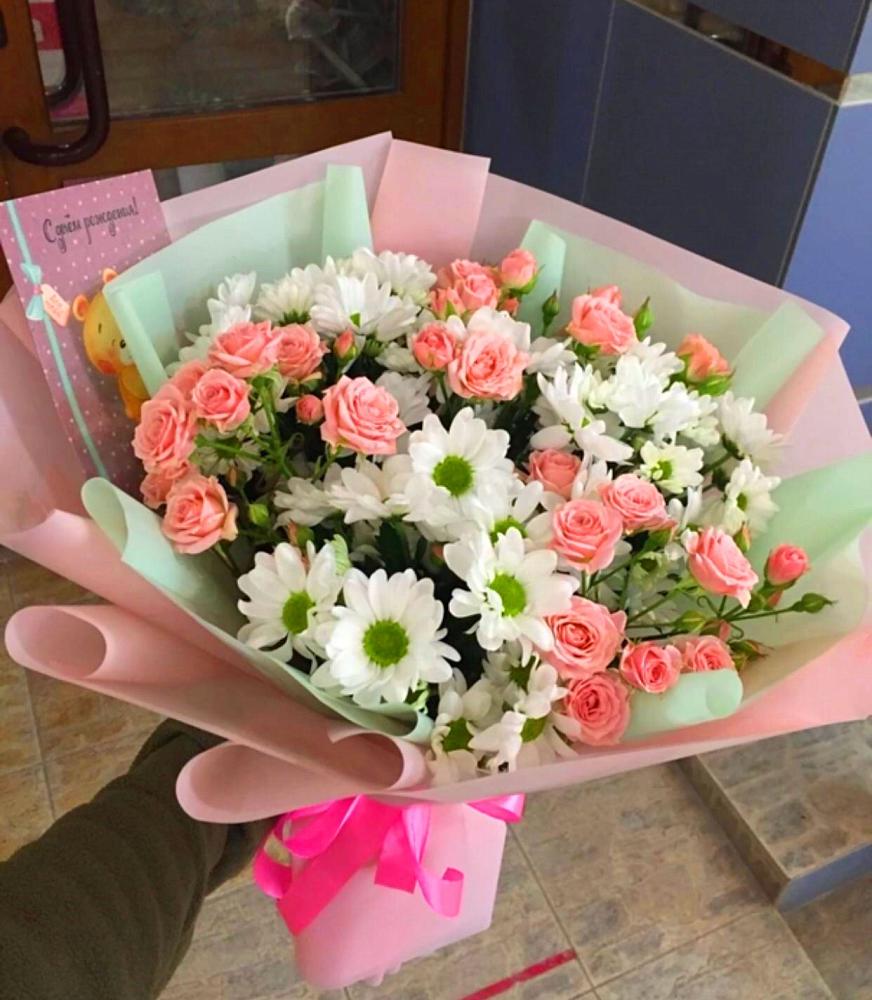 Букет цветов из: Розы и Хризантемы в Воронежском