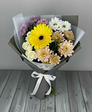 Букет цветов из:  Розы, Герберы и Хризантемы #REPLACE_PRED# Воронежском