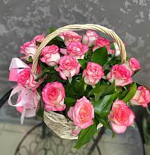 Цветочная композиция из Розы в корзине #REPLACE_PRED# Воронежском
