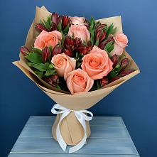 Букет цветов из:  Розы и Альстромерии #REPLACE_PRED# Воронежском