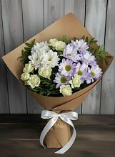 Букет цветов из:  Хризантемы и Розы в Воронежском