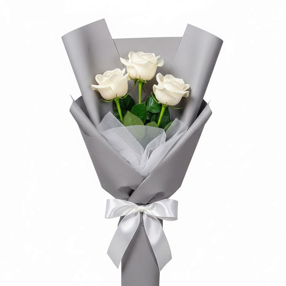 Букет 3 белые розы в Воронежском