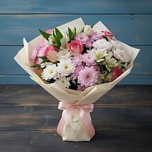 Букет цветов из:  Хризантемы, Альстромерии и Розы в Воронежском