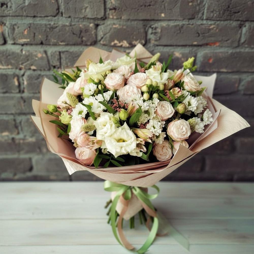 Букет цветов из: Альстромерии, Розы и Хризантемы в Воронежском