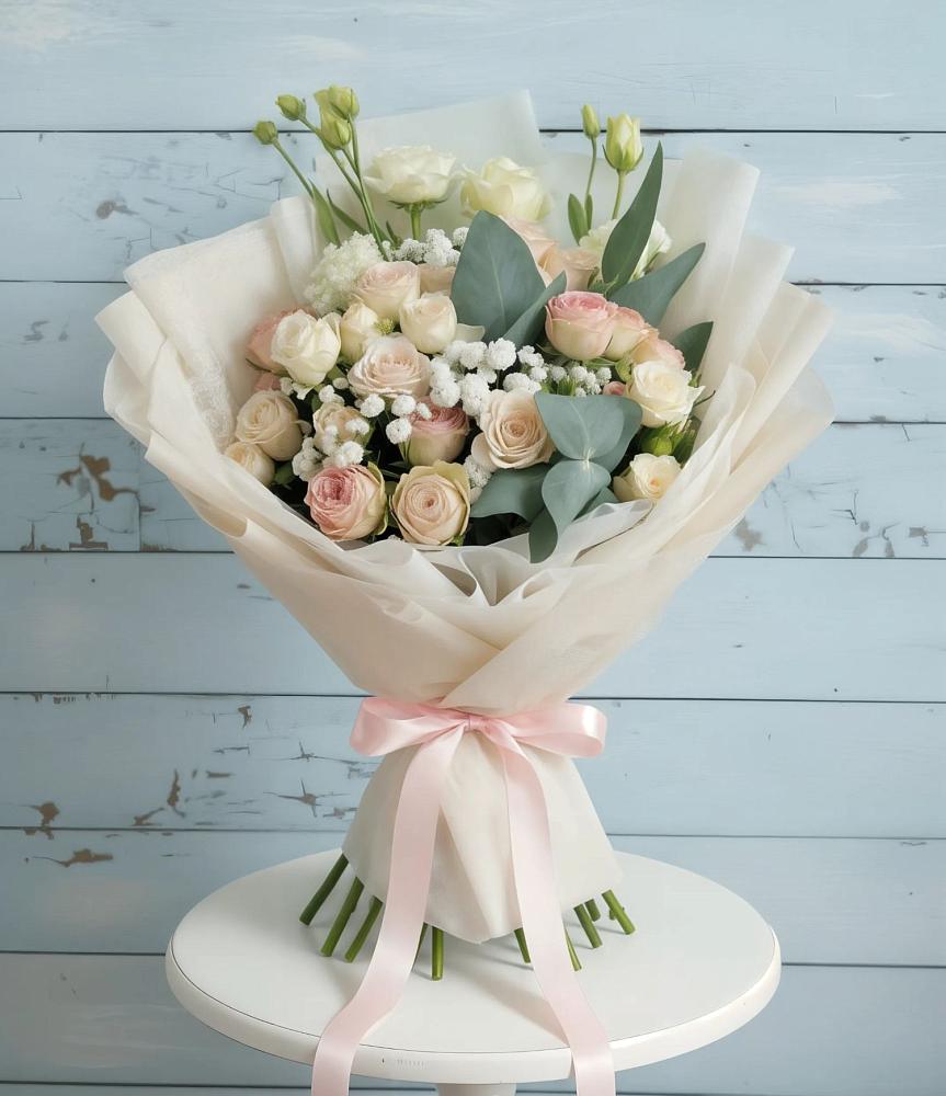 Букет цветов из: Розы и Лизиантусы в Воронежском