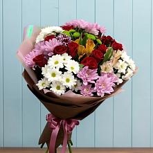 Букет цветов из:  Розы, Хризантемы и Альстромерии в Воронежском
