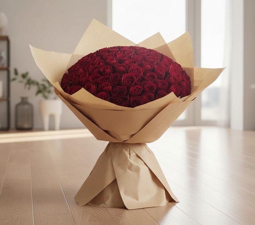 Букет 101 Красная роза в Воронежском
