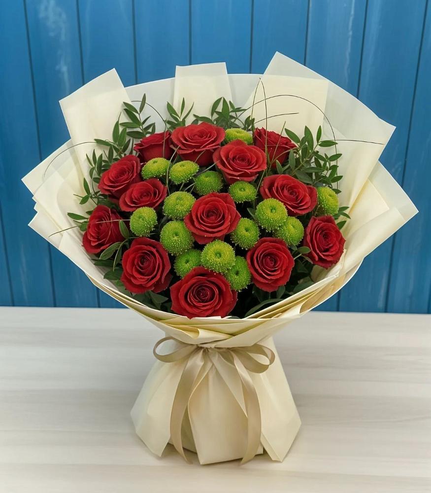 Букет цветов из: Розы и Хризантемы в Воронежском